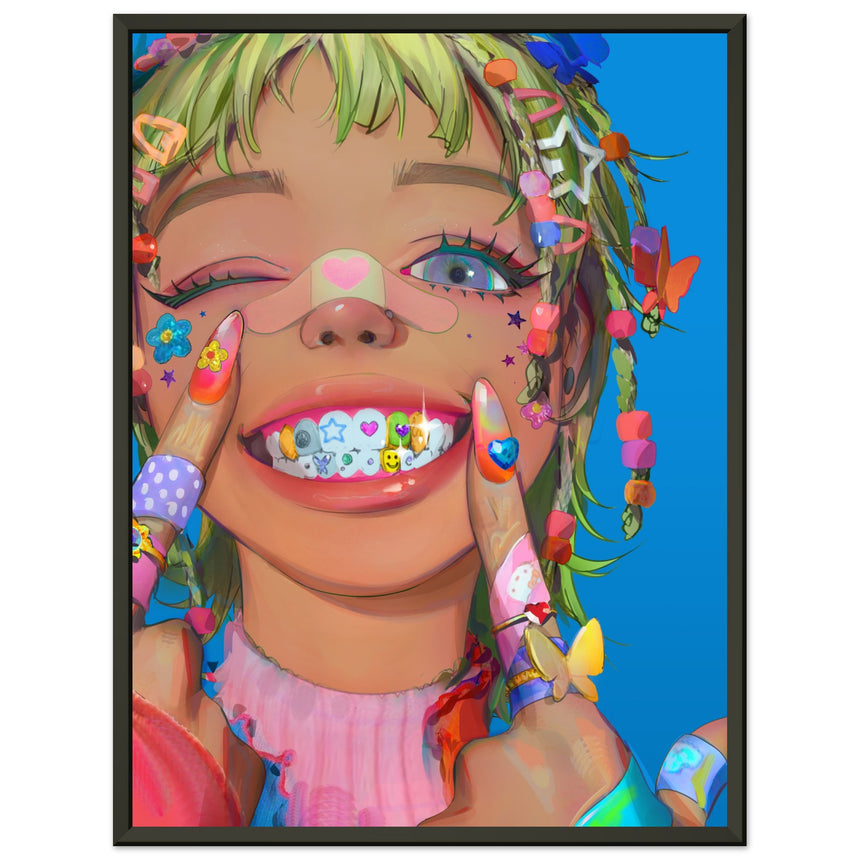 'Smile' 18x24" Premium Metal Framed Poster